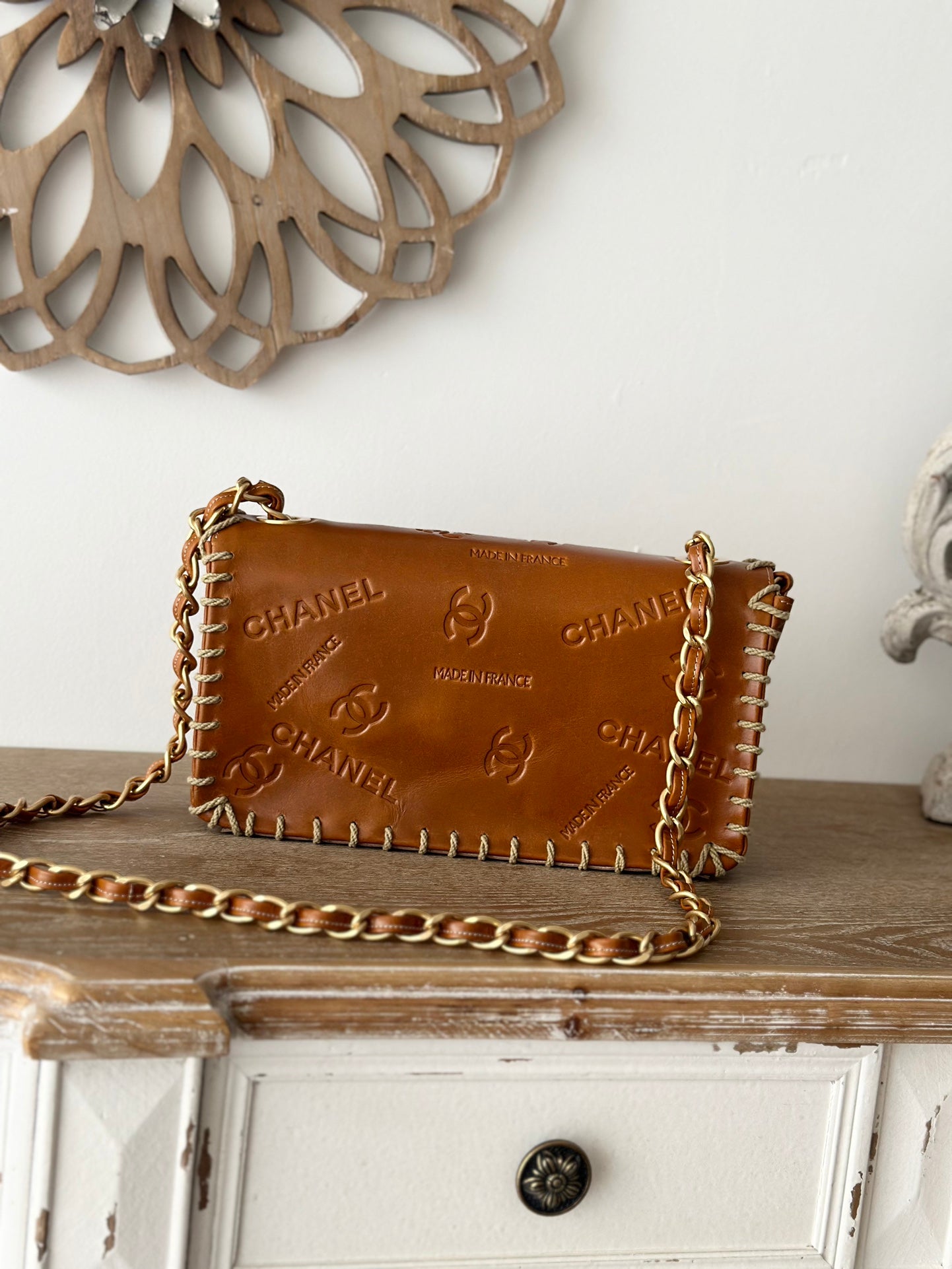 CC Classic Medium Flap Bag 25cm Brown Calfskin