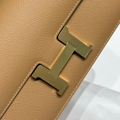 HM Constance Elan 24cm Bag Brown Epsom Leather Gold Hardware