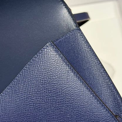 HM Constance Elan 24cm Bag Dark Blue Epsom Leather Gold Hardware