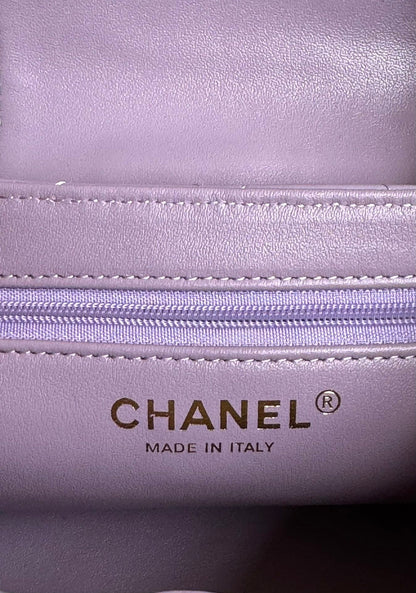cc 24a nano 19cm kelly shopper bag violet lambskin