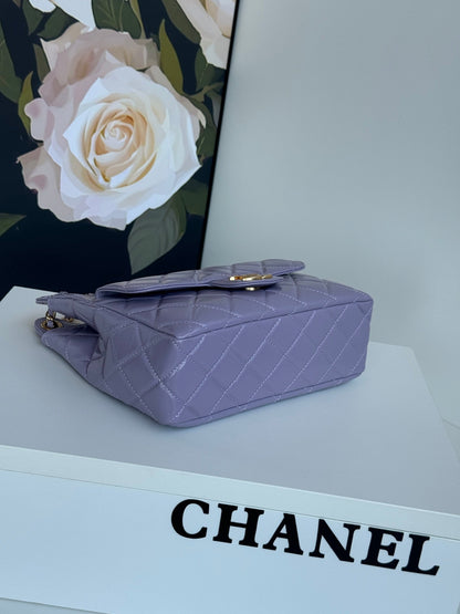 CC 23C Small Hobo Bag 21.5 Violet Lambskin Gold Hardware