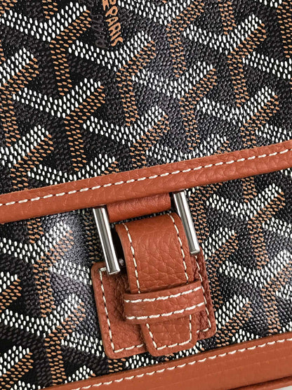 GRAND BLEU 16 IN BLACK GOYARDINE CANVAS AND TAN LAMBSKIN