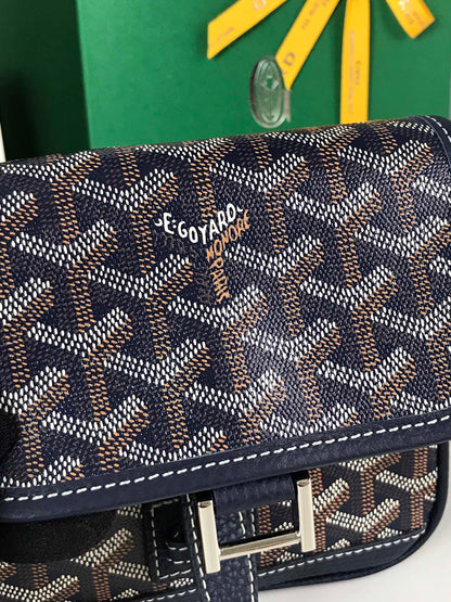 GRAND BLEU 16 IN NAVY BLUE GOYARDINE CANVAS AND LAMBSKIN