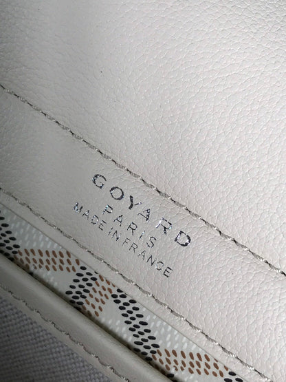 ROUETTE SOUPLE BAG 30 IN WHITE GOYARDINE CANVAS AND CALFSKIN