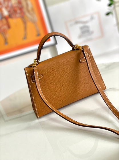 HM Mini Kelly 19cm Gold Epsom Gold Hardware