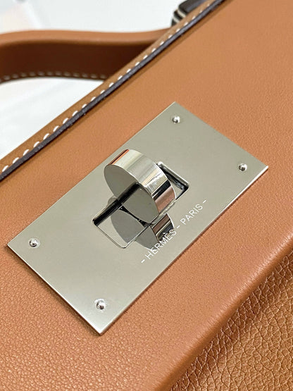 HM 24/24 Mini Bag 21cm Gold Evercolor Leather Silver Hardware