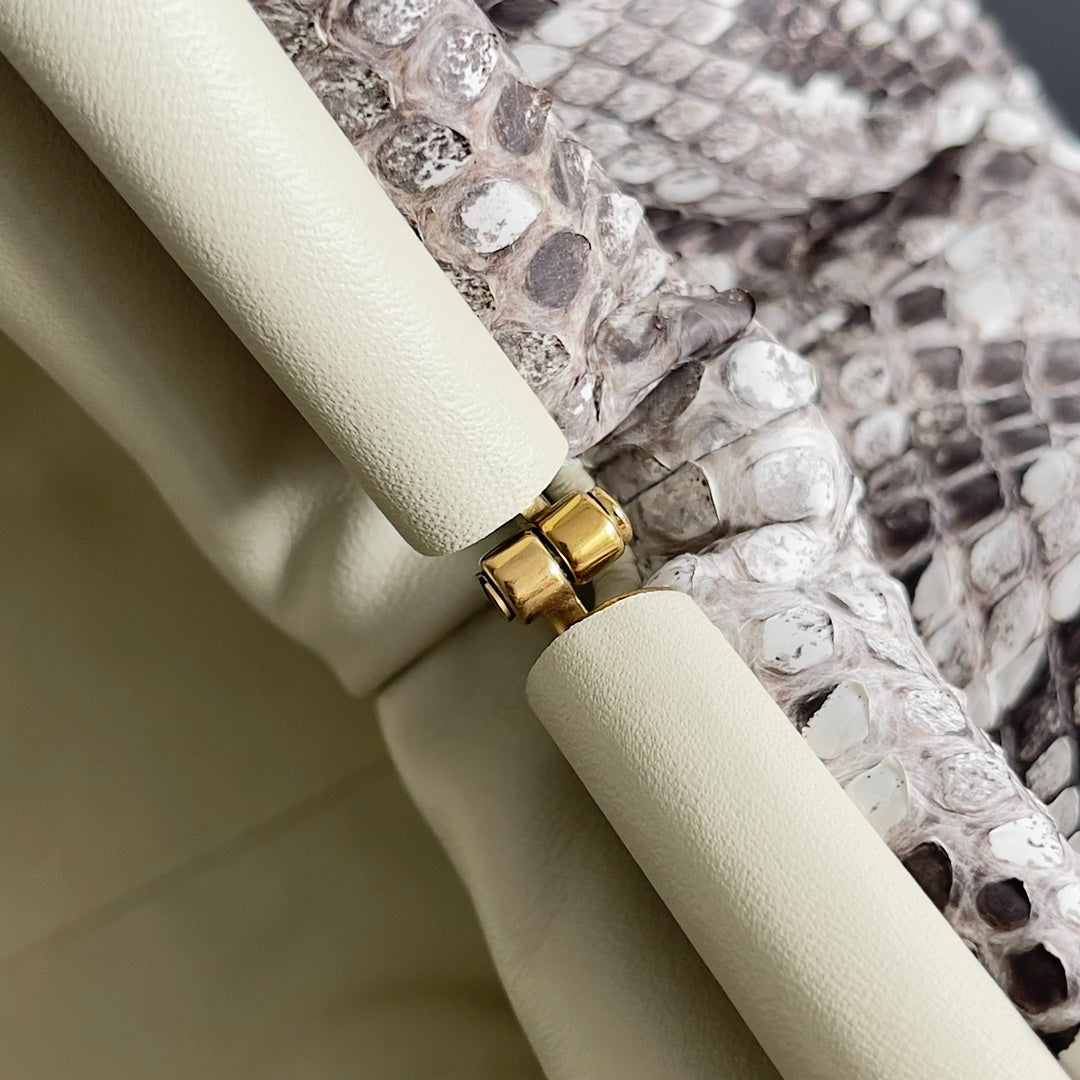 BV Pouch Bag 38cm Leather-Trimmed Python Clutch 209318