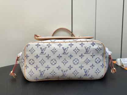 neverfull mm 31 multicolor beige monogram jacquard fabric