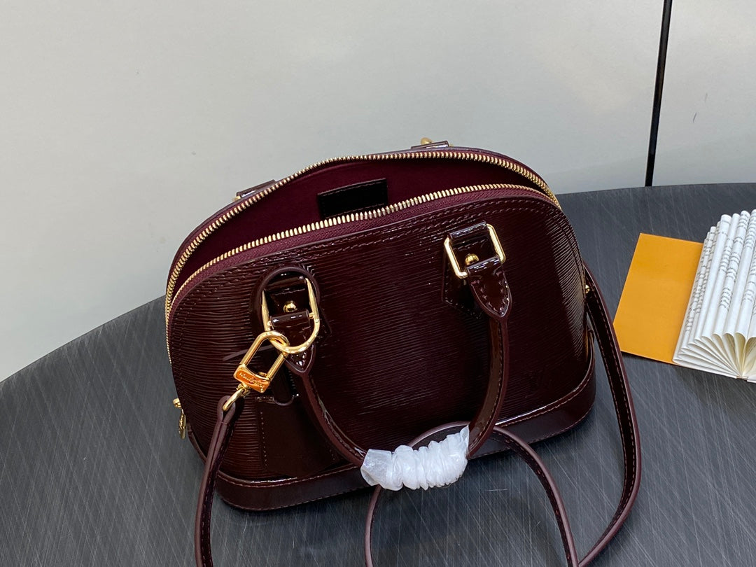 alma bb 23 bordeaux red epi calfskin