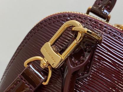 alma nano 18 bordeaux red epi calfskin