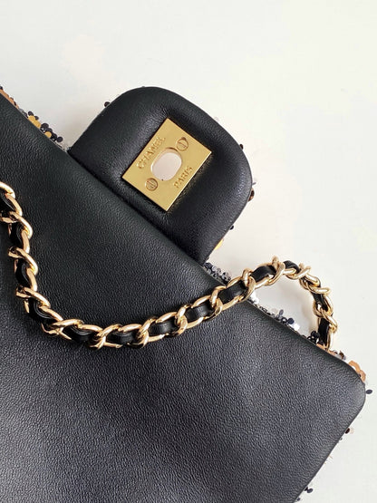 CC 25C Black Bronze Sequin Gold Hardware