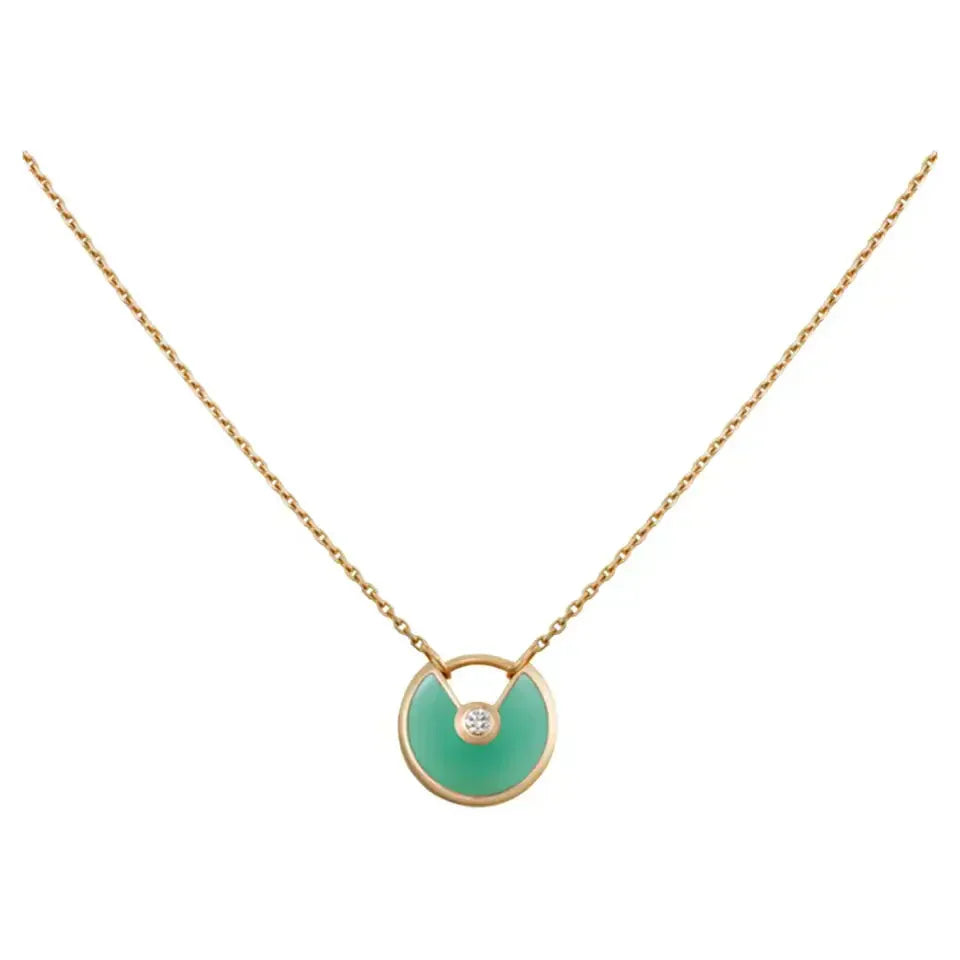 COLLIER MALACHITE OR AMULETTE DIANA