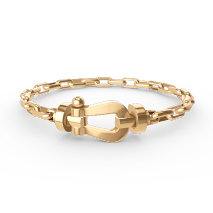 GRAND BRACELET EN MÉTAL À FERMOIR EN FER À CHEVAL DIANA FORCE
