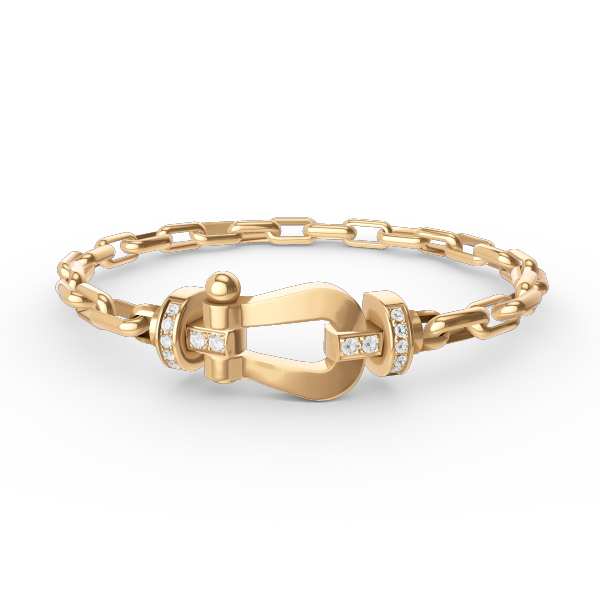 GRAND BRACELET EN MÉTAL À FERMOIR EN FER À CHEVAL DIANA FORCE