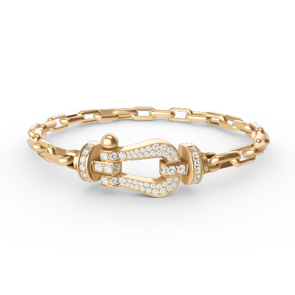 GRAND BRACELET EN MÉTAL À FERMOIR EN FER À CHEVAL DIANA FORCE