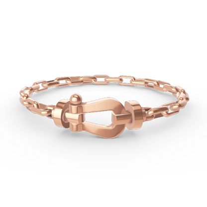 GRAND BRACELET EN MÉTAL À FERMOIR EN FER À CHEVAL DIANA FORCE