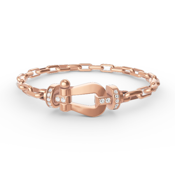 GRAND BRACELET EN MÉTAL À FERMOIR EN FER À CHEVAL DIANA FORCE