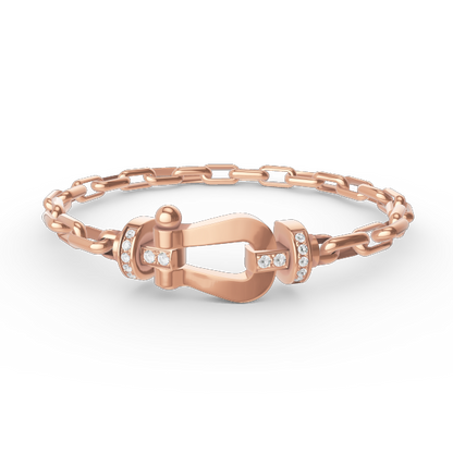 GRAND BRACELET EN MÉTAL À FERMOIR EN FER À CHEVAL DIANA FORCE