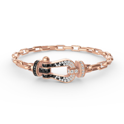 GRAND BRACELET EN MÉTAL À FERMOIR EN FER À CHEVAL DIANA FORCE