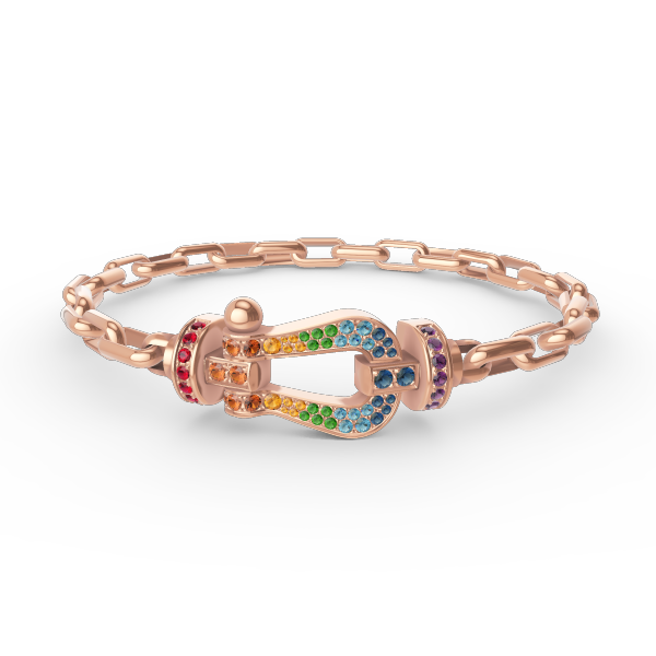 GRAND BRACELET EN MÉTAL À FERMOIR EN FER À CHEVAL DIANA FORCE
