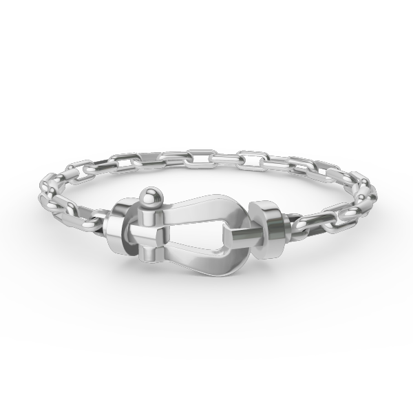 GRAND BRACELET EN MÉTAL À FERMOIR EN FER À CHEVAL DIANA FORCE