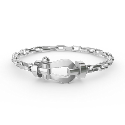 GRAND BRACELET EN MÉTAL À FERMOIR EN FER À CHEVAL DIANA FORCE