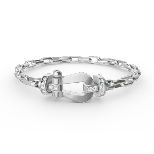 GRAND BRACELET EN MÉTAL À FERMOIR EN FER À CHEVAL DIANA FORCE