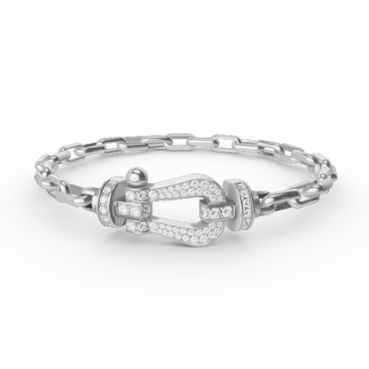 GRAND BRACELET EN MÉTAL À FERMOIR EN FER À CHEVAL DIANA FORCE