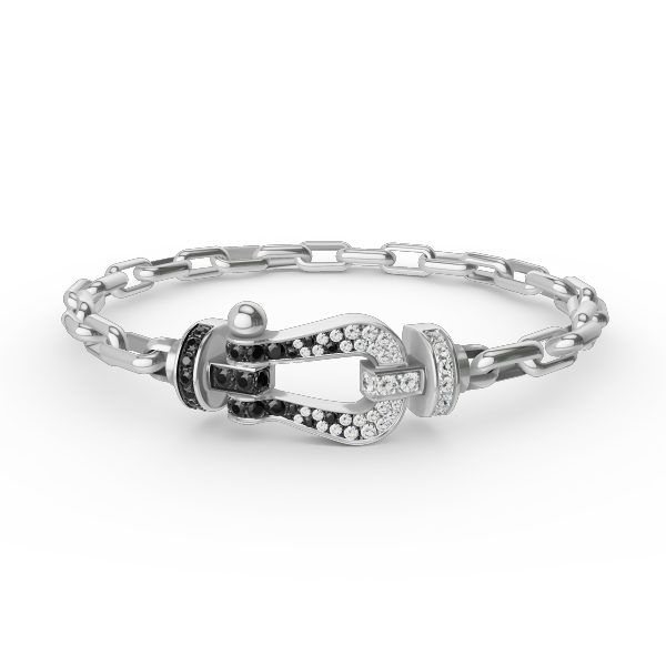 GRAND BRACELET EN MÉTAL À FERMOIR EN FER À CHEVAL DIANA FORCE