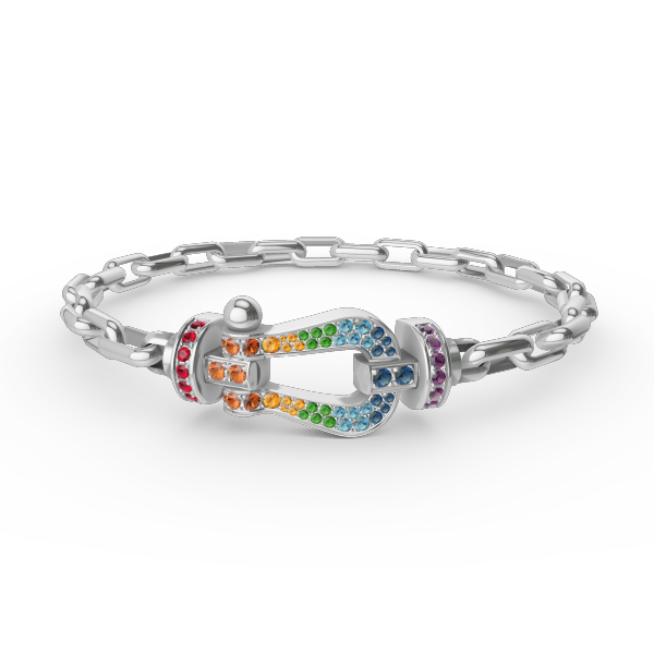 GRAND BRACELET EN MÉTAL À FERMOIR EN FER À CHEVAL DIANA FORCE