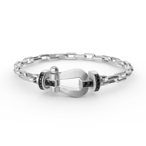 GRAND BRACELET EN MÉTAL À FERMOIR EN FER À CHEVAL DIANA FORCE