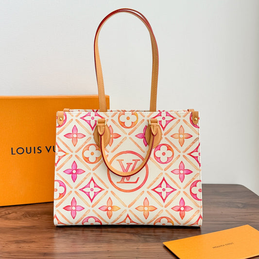 ONTHEGO MM 35CM CORAL MONOGRAM CANVAS